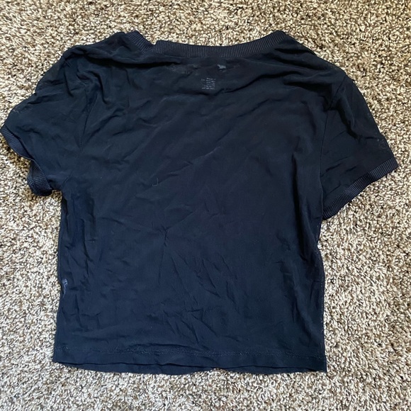 FOREVER 21 BLACK SHEER CROP TOP - Picture 2 of 6